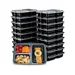 3 Compartment Meal Prep Containers with Lids